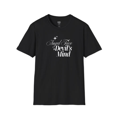 Angel Face Devil's Mind Graphic baby Womens Tee, birthday gift