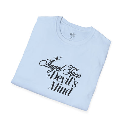 Angel Face Devil's Mind Graphic baby Womens Tee, birthday gift