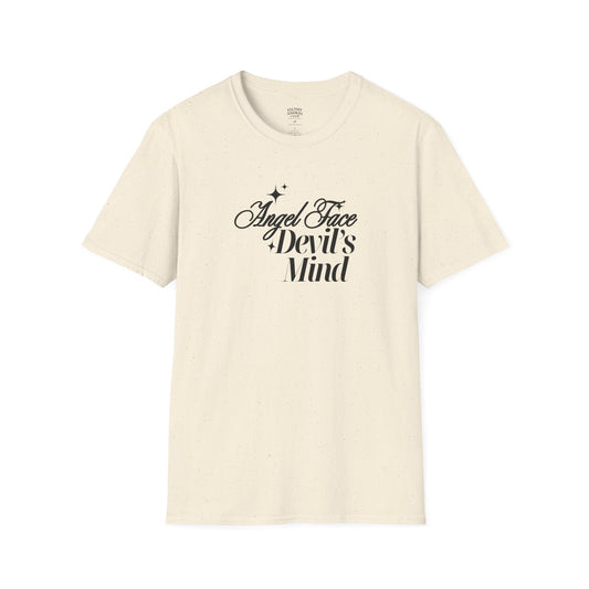 Angel Face Devil's Mind Graphic baby Womens Tee, birthday gift